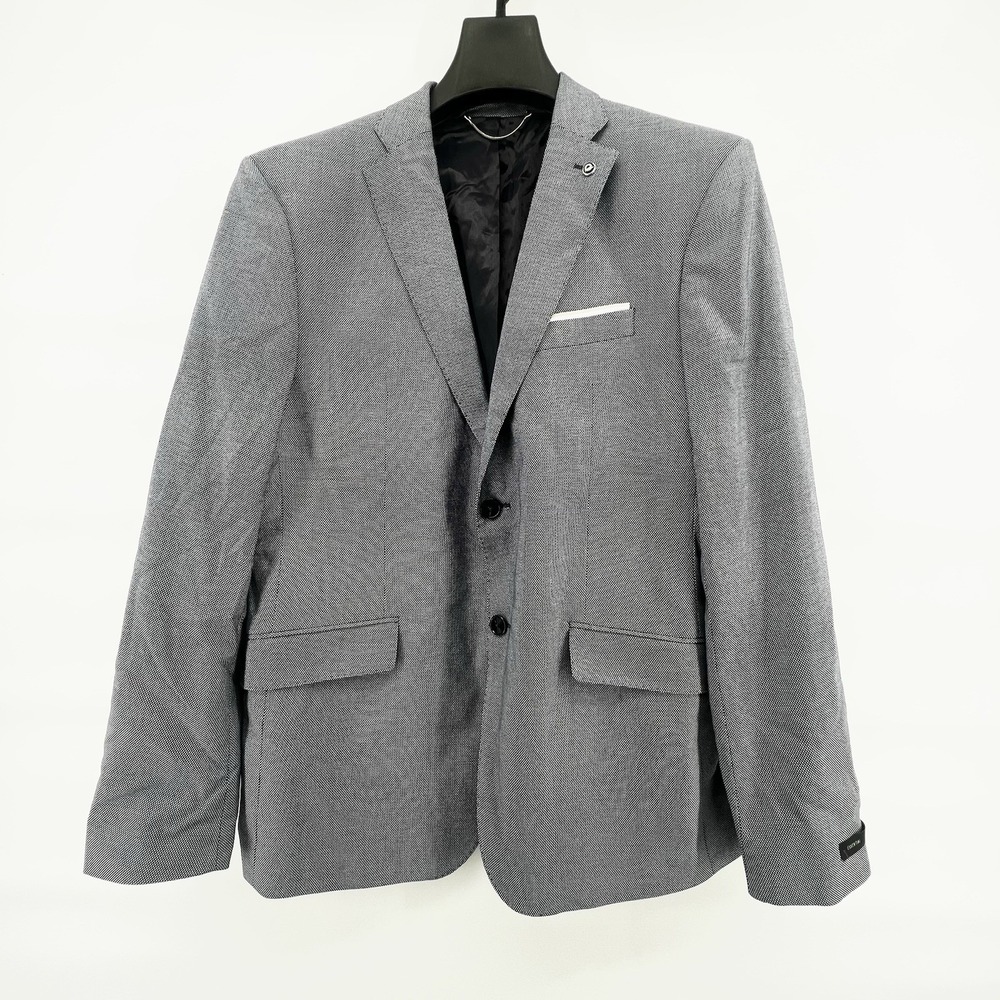 Zara Men's Essential Blazer Gray Slim Fit Sport Coat Size 44 USA AW18